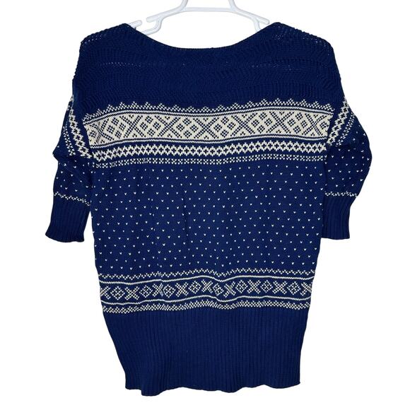 Vintage‎ Ralph Lauren Denim Supply Sweater Womens Small Blue White Fair Isle Ski - Picture 2 of 4